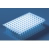 96-well PCR plate, non-skirted, low profile, clear, blue coding, cut corner H12, PP, 50 Pcs.