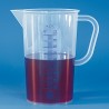 Graduated beaker, PP, blue graduation, 1000 ml: 20 ml, with handle and spout, Each