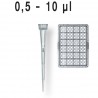 Filter tips, racked, TipBox, 0,5-10 µl, BIO-CERT®, PP/PE-filter, IVD, colorless, 960 Pcs.