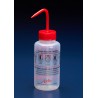 Azlon® Wide neck wash bottles 250ml Red Cap, 5 Pcs.