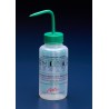 Azlon® Wide neck wash bottles 500ml Green Cap, 5 Pcs.