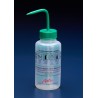 Azlon® Wide neck wash bottles 250ml Green Cap, 5 Pcs.