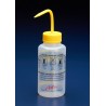 Azlon® Wide neck wash bottles 250ml Yellow Cap, 5 Pcs.