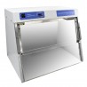 UV cabinet/PCR workstation economy, glass front, dual UV protection lamp and UV recirculator, int. power socket!