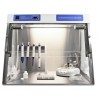 UV cabinet/PCR workstation, s. steel work surface, glass sides & front, dual UV protection lamp and UV recirculator, 34.7Kg