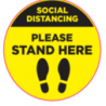 Circular "Please Stand Here" Sticker 300mm x 300mm (WxH) Standard Design