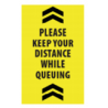 Rectangular "Keep Distance While Queueing" Sticker 500mm x 800mm (WxH) Standard Design