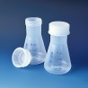 Erlenmeyer flask, wide neck, PP, 250 ml, NS 45/40 screw cap/graduated, 6 Pcs.