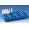 Rack for cryogenic tubes, PP, stackable blue, for 50 cryogenic tubes, 4 Pcs.