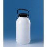 Storage bottle, PE-HD, wide-neck, 10 l, with screw cap and carrying handle, Each