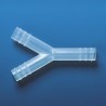 Tubing connector, PP, Y-shape, for tubing, inner diameter 10 - 11 mm, total length 74 mm, 20 Pcs.