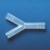 Tubing connector, PP, Y-shape, for tubing, inner diameter 8 - 9 mm, total length 64 mm, 10 Pcs.